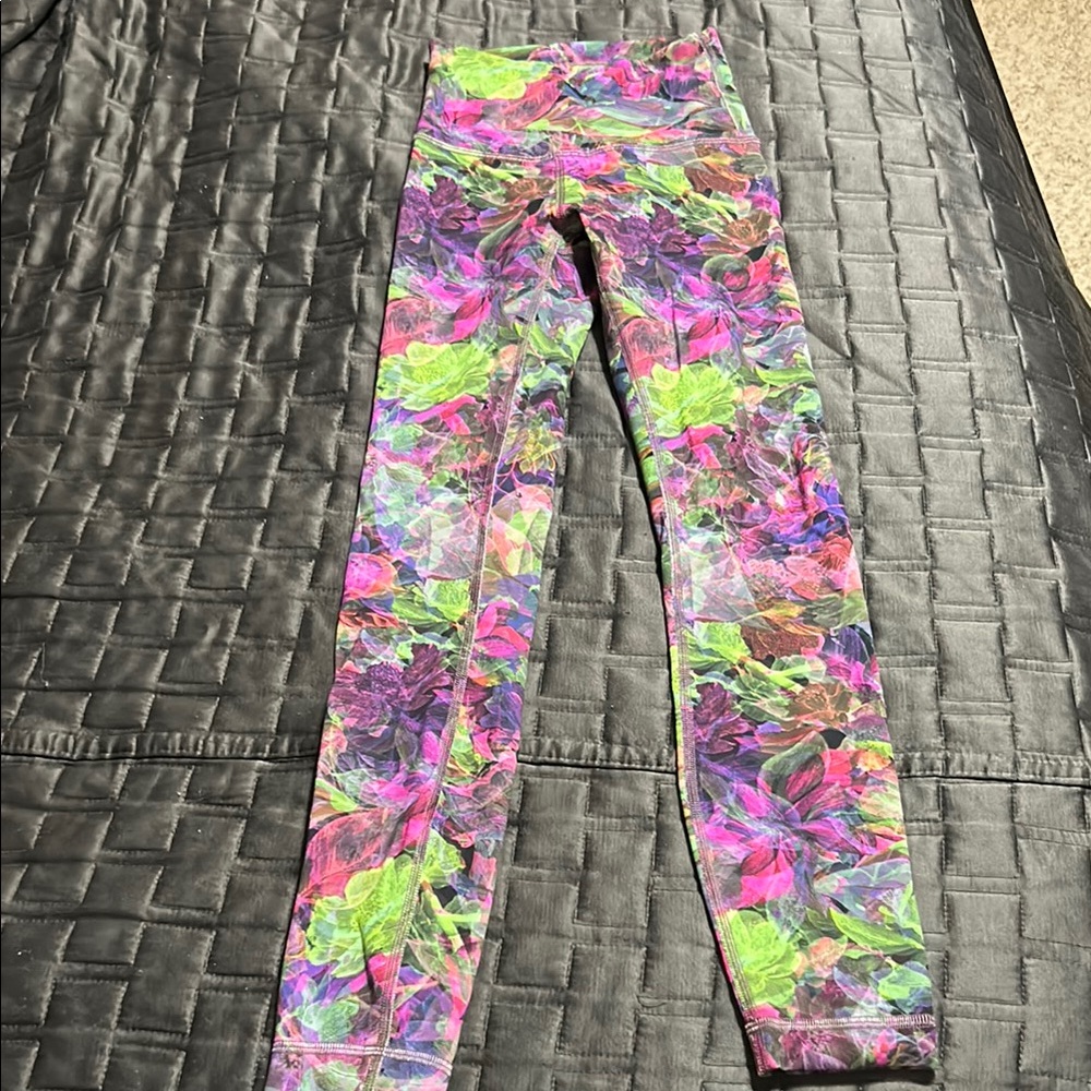 Pink and Green Floral Lululemon Align legging